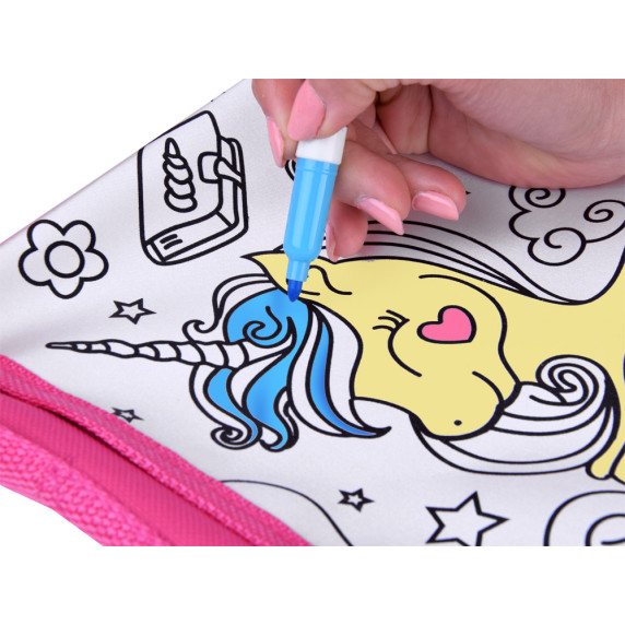 Geantă/poșetă de pictat + markere - unicorn - Inlea4Fun MESSAGE BAG