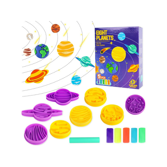 Set de palastelină - Inlea4Fun EIGHT PLANETS - sistem solar