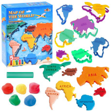 Set de plastilină - Inlea4Fun MAP OF THE WORLD - harta lumii - 