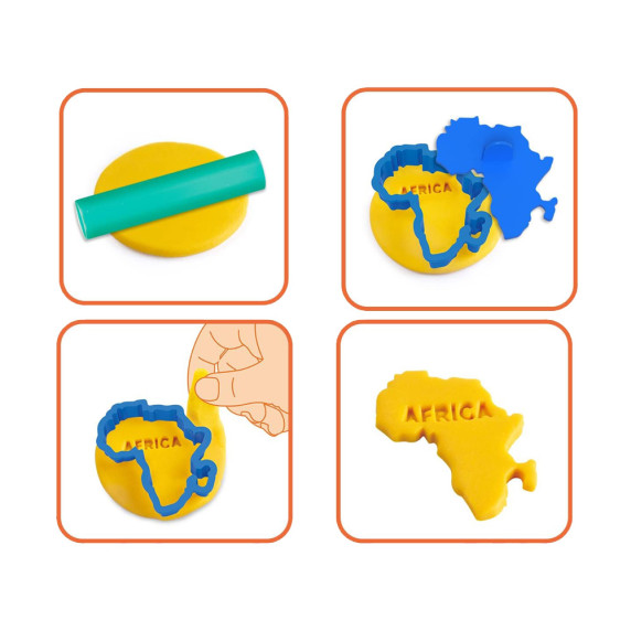 Set de plastilină - Inlea4Fun MAP OF THE WORLD - harta lumii