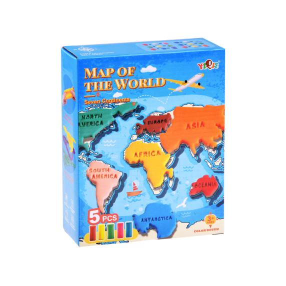 Set de plastilină - Inlea4Fun MAP OF THE WORLD - harta lumii