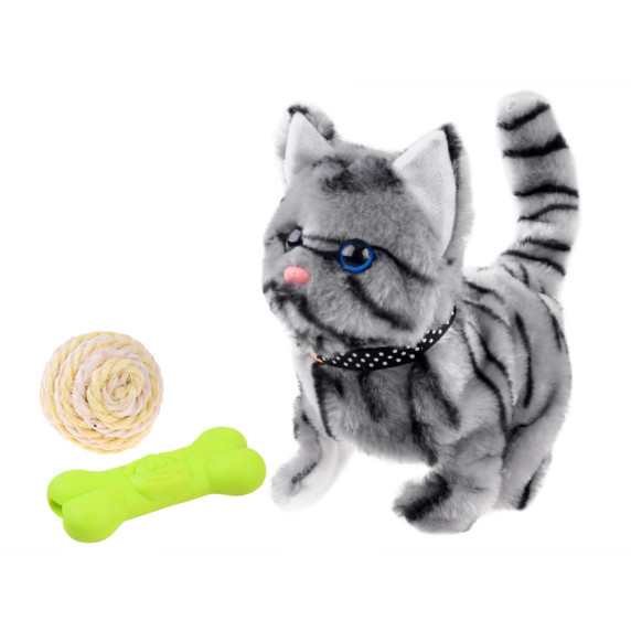 Pisicuță interactivă  - Inlea4Fun LOVRLY CAT - gri