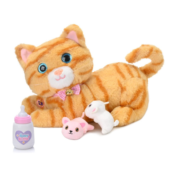 Interaktív cica, macska kiegészítőkkel Inlea4Fun CUTE PETS - Piros