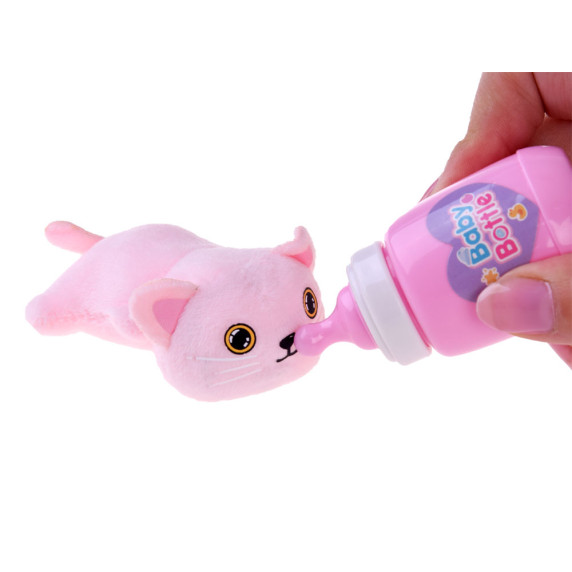 Interaktív cica, macska kiegészítőkkel Inlea4Fun CUTE PETS - Piros