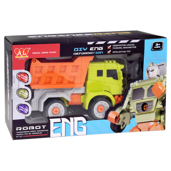 Építőipari jármű dömper, autó-robot 2az1-ben  Inlea4Fun ROBOT ENG