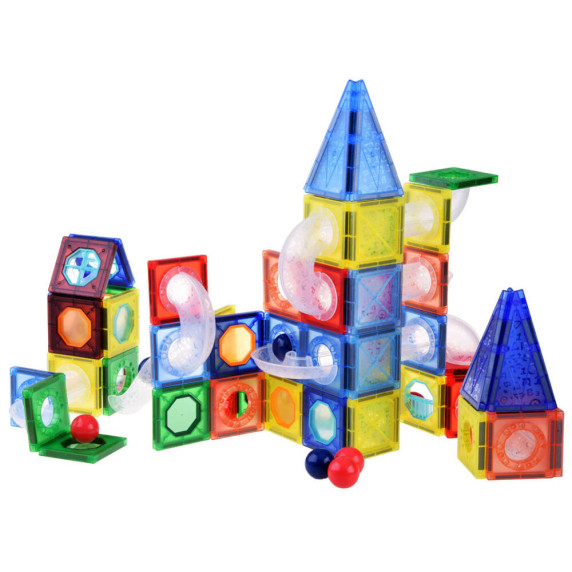Jucărie construcție magnetică - 123 piese - Inlea4Fun MAGNET BLOCKS