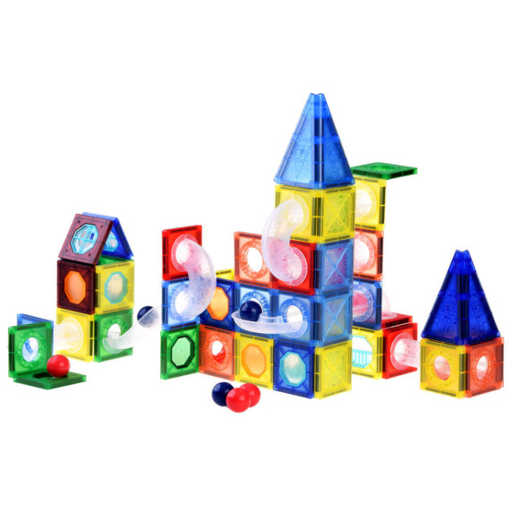 Jucărie construcție magnetică - 123 piese - Inlea4Fun MAGNET BLOCKS