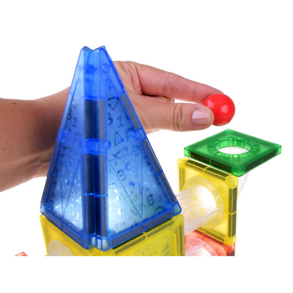 Jucărie construcție magnetică - 123 piese - Inlea4Fun MAGNET BLOCKS