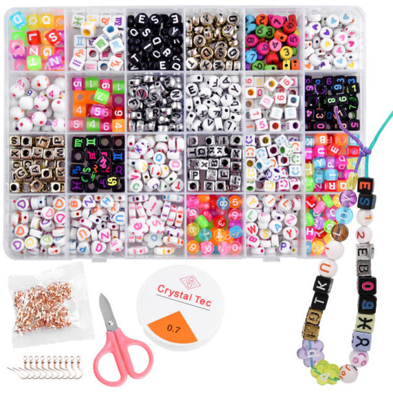 Gyöngyfűző készlet Inlea4Fun CRYSTAL TEC 0,7 LETTER