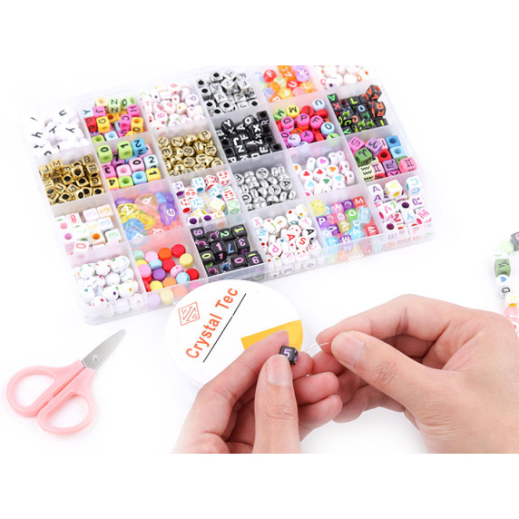 Gyöngyfűző készlet Inlea4Fun CRYSTAL TEC 0,7 LETTER