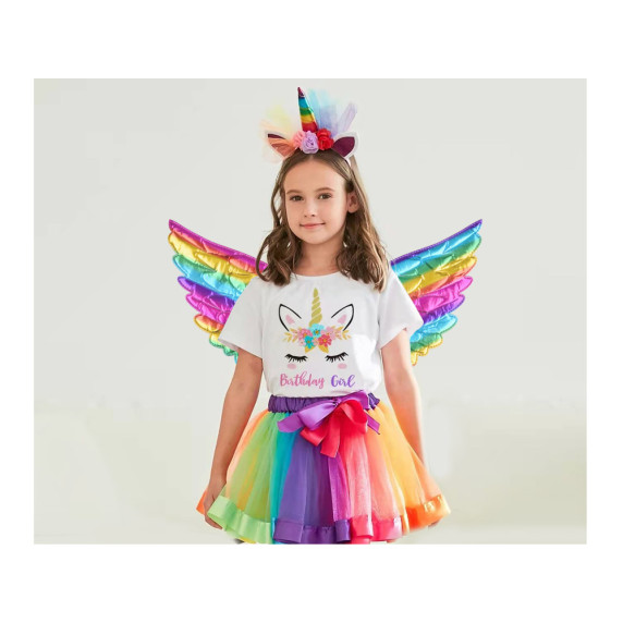 Unikornis jelmez szárnyakkal Inlea4Fun RAINBOW UNICORN