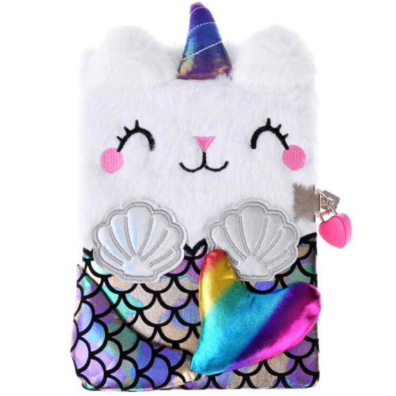 Caiet jurnal secret cu cheie - Kitten Unicorn Mermaid