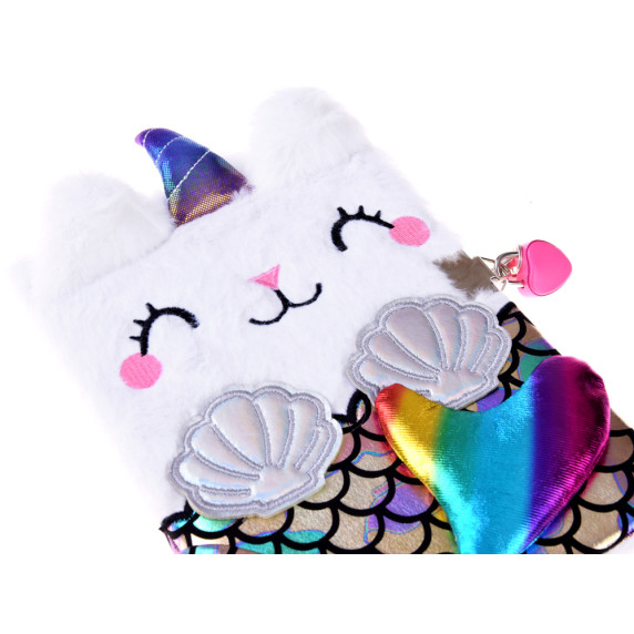 Caiet jurnal secret cu cheie - Kitten Unicorn Mermaid