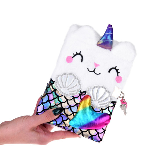 Caiet jurnal secret cu cheie - Kitten Unicorn Mermaid