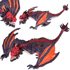 Figurină  Dragon  21 cm Inlea4Fun - gri /portocaliu - 