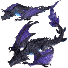 Figurină Dragon 20 cm Inlea4Fun - negru/mov - 