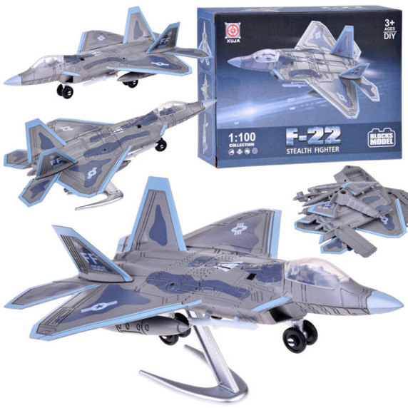 Építőjáték F-22 sugárhajtású repülőgép 1:100 Inlea4Fun STEALTH FIGHTER