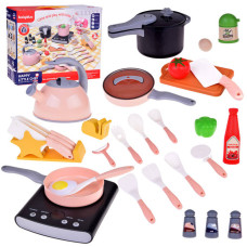 Set ustensile de bucatarie cu aragaz si accesorii - Inlea4Fun HAPPY LITTLE CHEF - 