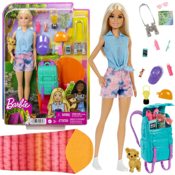 Bábika Barbie Malibu Camping bábika cestovateľka s doplnkami BARBIE ZA5086