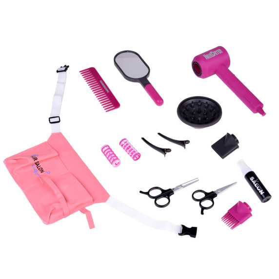 Játék fodrász készlet Inlea4Fun HAIR DRYER STYLING SET - Rózsaszín