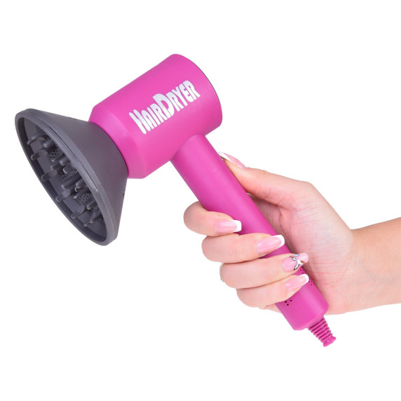 Játék fodrász készlet Inlea4Fun HAIR DRYER STYLING SET - Rózsaszín