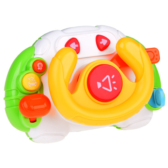 Volan interactiv senzorial pentru copii - Inlea4Fun BABY TOY STEERING WHEEL - galben