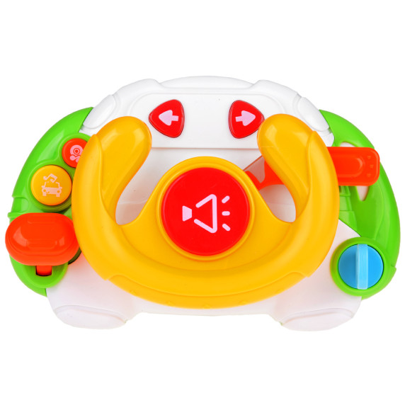 Volan interactiv senzorial pentru copii - Inlea4Fun BABY TOY STEERING WHEEL - galben