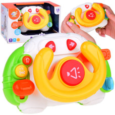 Volan interactiv senzorial pentru copii - Inlea4Fun BABY TOY STEERING WHEEL - galben - 