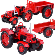 Tractor agricol cu ​​remorcă 1:18 Inlea4Fun - roșu - 