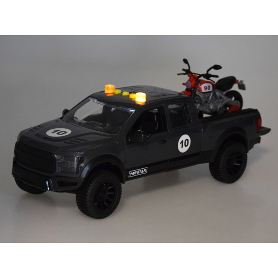 Interaktívne autíčko Pick-up s motocyklom Inlea4Fun PICKUPS & MOTORCYCLE