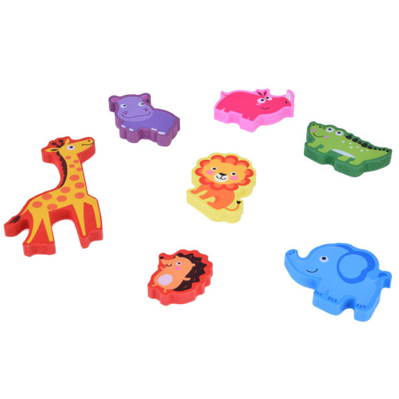 Puzzle din lemn  7 piese, Inlea4Fun -  animale safari