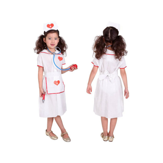 Gyerek jelmez ápoló Inlea4Fun LOVELY NURSE - méret: M 110-120 cm