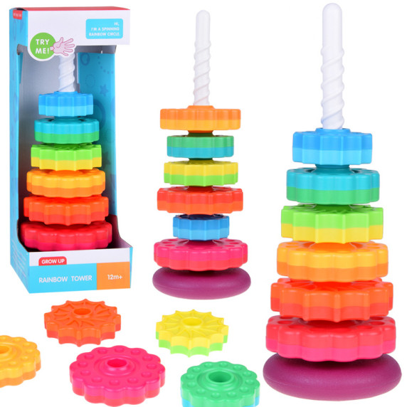 Jucărie turn piramidă -  Inlea4Fun RAINBOW TOWER