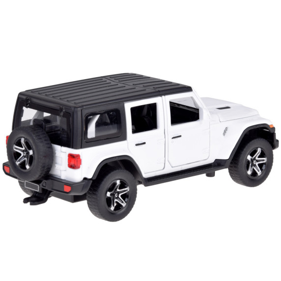 Mașină de teren cu rulotă – ALLOY CAR MODEL – model interactiv din aliaj, în culoarea albă