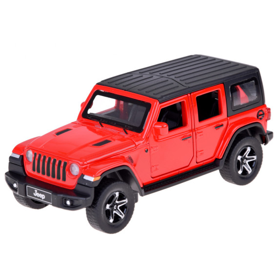 Mașină de teren cu rulotă – ALLOY CAR MODEL – model interactiv din aliaj, în culoarea roșu aprins