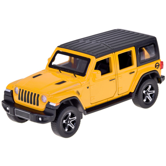 Mașină de teren cu rulotă – ALLOY CAR MODEL – model interactiv din aliaj, în culoarea galben
