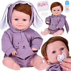 Interaktív játékbaba fiú baba 48 cm Inlea4Fun REBORN DOLLS - Nyuszifülekkel - 