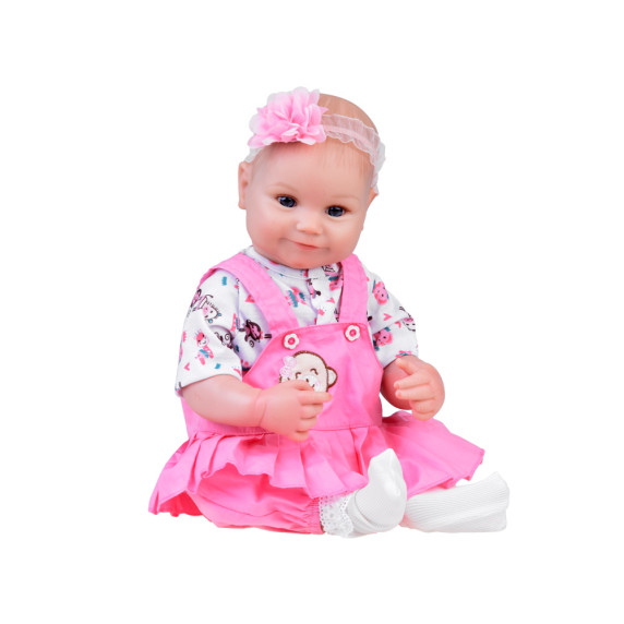 Realistická bábika v ružových šatách s doplnkami 50 cm Inlea4Fun REBORN DOLLS