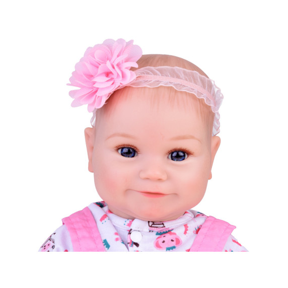 Realistická bábika v ružových šatách s doplnkami 50 cm Inlea4Fun REBORN DOLLS