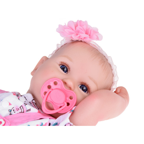 Realistická bábika v ružových šatách s doplnkami 50 cm Inlea4Fun REBORN DOLLS