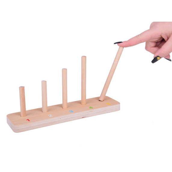 Piramidă din lemn pliabilă cu animale - Inlea4Fun WOODEN TRAINING AID