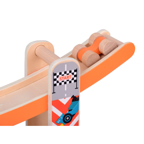 Detská drevená dráha s autíčkami Inlea4Fun SLIDE RACING CAR