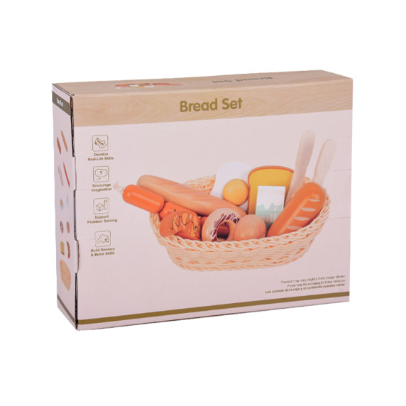 Setul de mic dejun din lemn 11 buc -  Inlea4Fun BREAD SET