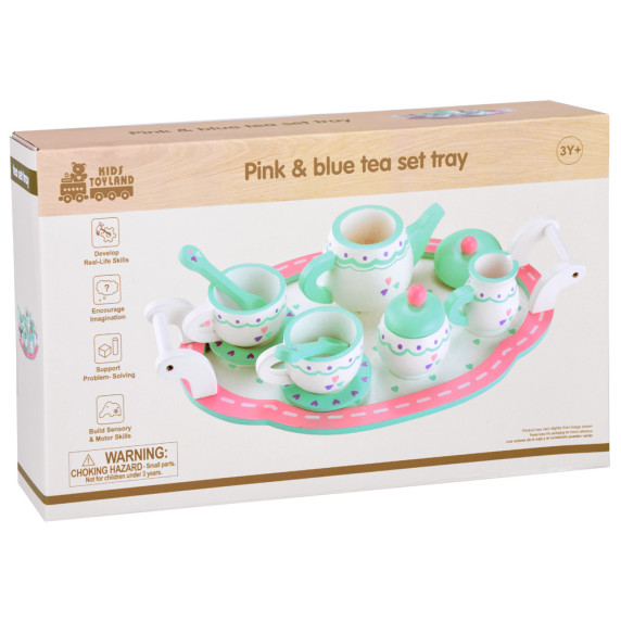 Set servire ceai pentru copii, din lemn - Inlea4Fun TEA SET TRAY