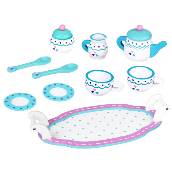 Set servire ceai pentru copii, din lemn - Inlea4Fun TEA SET TRAY