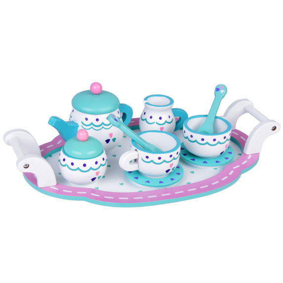 Set servire ceai pentru copii, din lemn - Inlea4Fun TEA SET TRAY