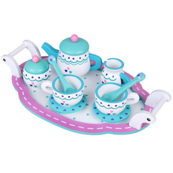 Set servire ceai pentru copii, din lemn - Inlea4Fun TEA SET TRAY