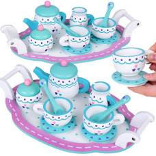 Set servire ceai pentru copii, din lemn - Inlea4Fun TEA SET TRAY - 