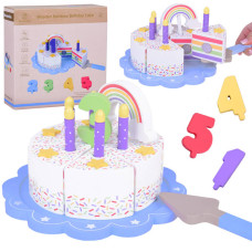 Fa szeletelhető torta Inlea4Fun WOODEN RAINBOW BIRTHDAY CAKE - 