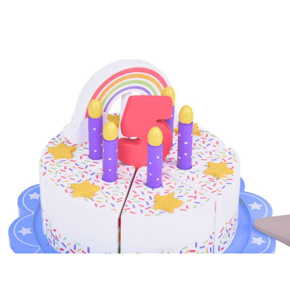 Fa szeletelhető torta Inlea4Fun WOODEN RAINBOW BIRTHDAY CAKE